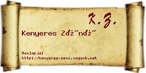 Kenyeres Zénó névjegykártya
